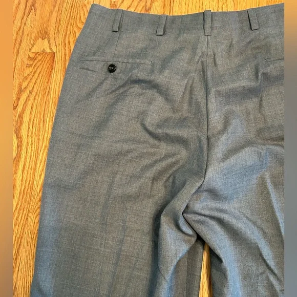 Oxxford Clothes Highest Quality Grey Flannel Wool Flat Front Dress Pants 36 X33 - Picture 7 of 12